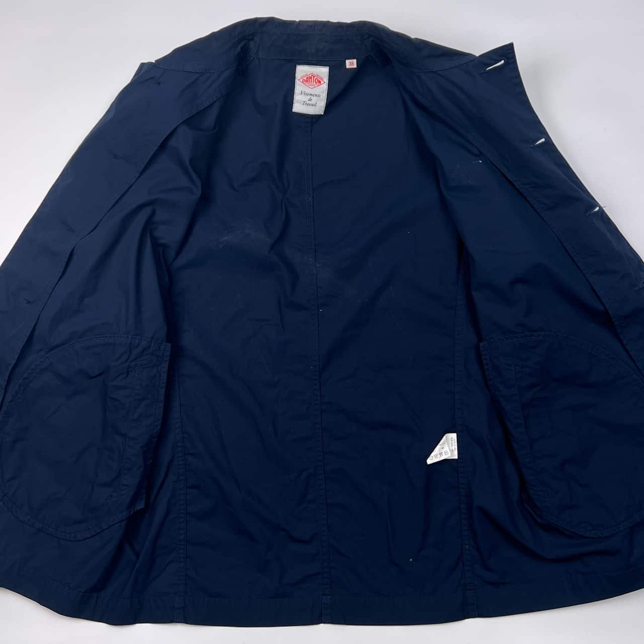 DANTON ネイビー カバーオール Mサイズ　サイズ38 BEAMS別注】DANTON ナイロンジャケット 38ネイビー カバーオール