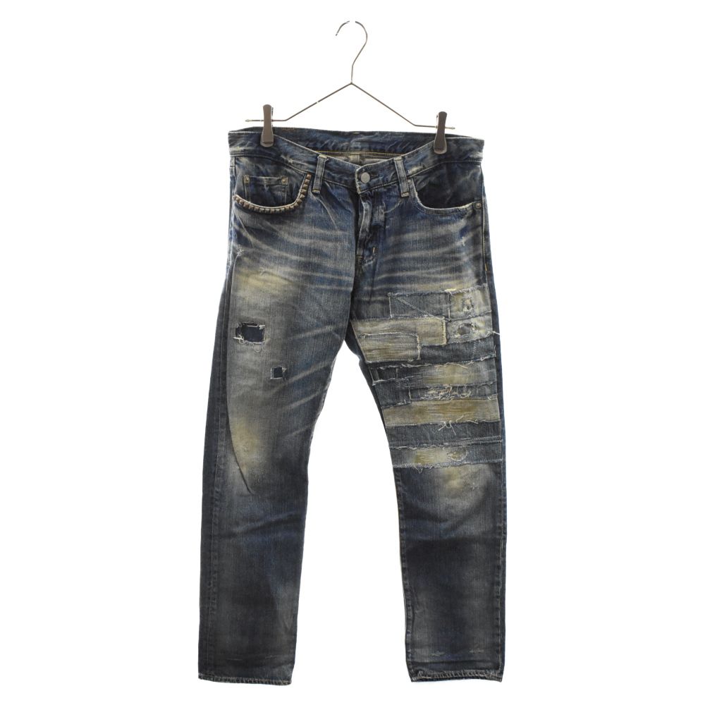HYSTERIC GLAMOUR ヒステリックグラマー SP加工 スクラッチ リメイク スタッズ デザイン ストレート デニム パンツ 0201AP09 HYSTERIC GLAMOUR (ヒステリックグラマー) SP加工 スクラッチ リメイク