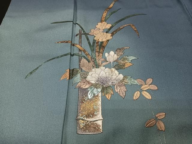 平和屋着物○訪問着 草花丸文 暈し染め 金彩 正絹 逸品 CAAU2441yc