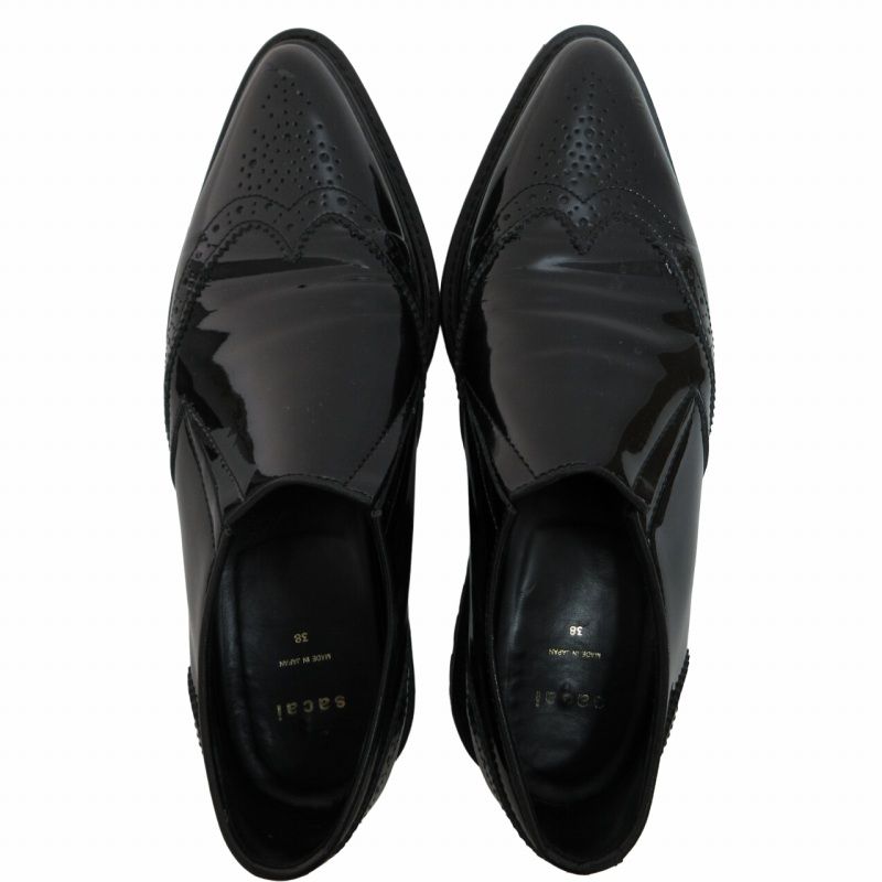 サカイ sacai ローファー スリッポン エナメル ビジネス ウイング