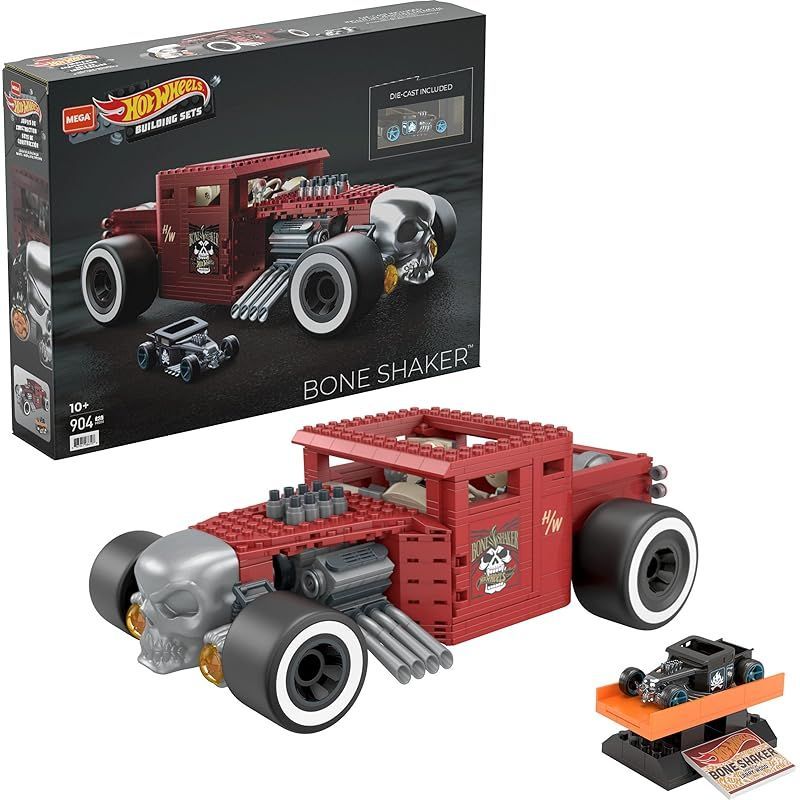 在庫 メガ MEGA ホットウィール 1 18 ボーンシェイカー コレクターズエディション ブロックセット 904ピース ダイキャストカー付属 10才~ HBD50