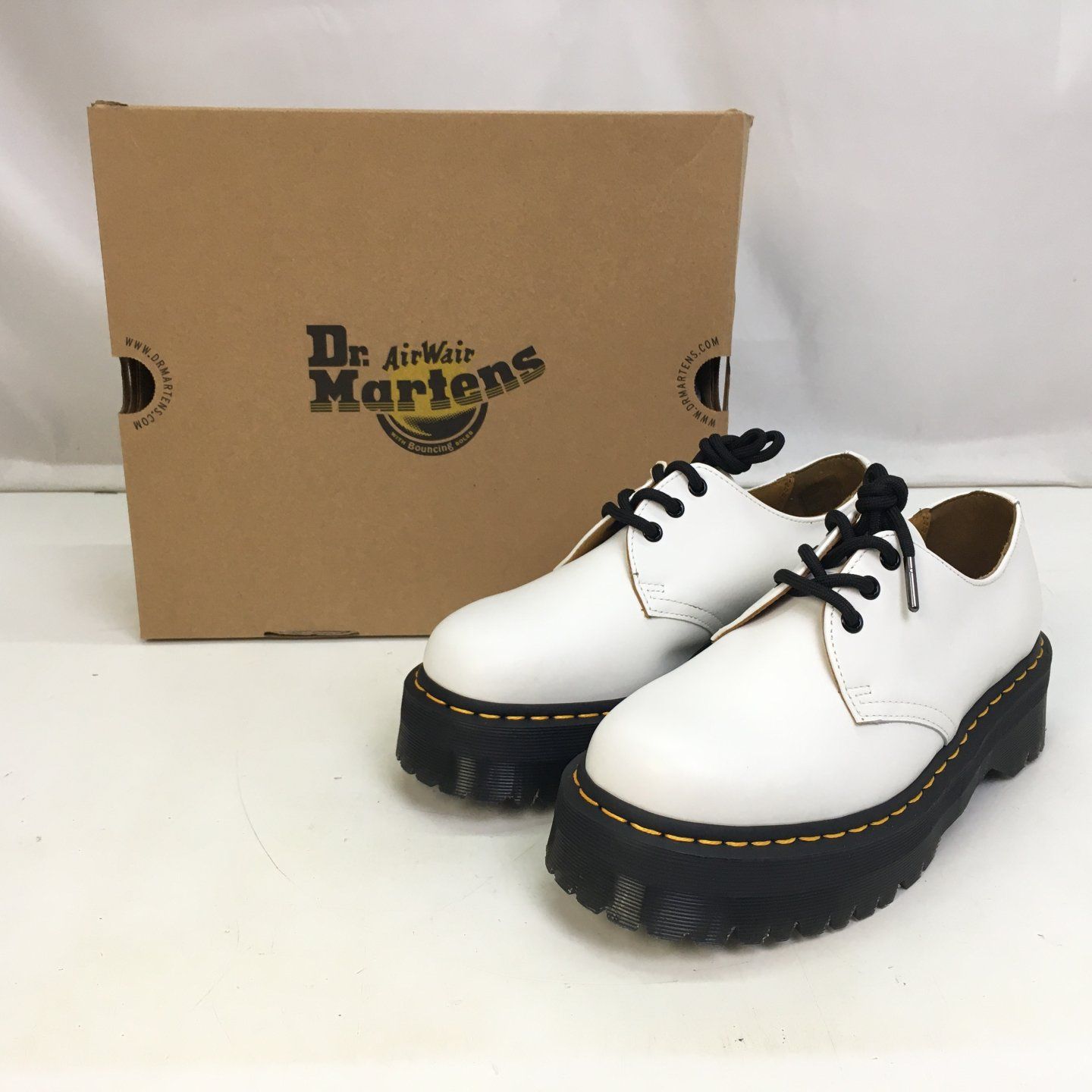 01w-3758 ドクターマーチン Dr.Martens ホワイト UK8 EU42 ユニセックス Dr.Martens 1461 QUAD Smooth Leather Platform Shoes ローファー レザー 26492100