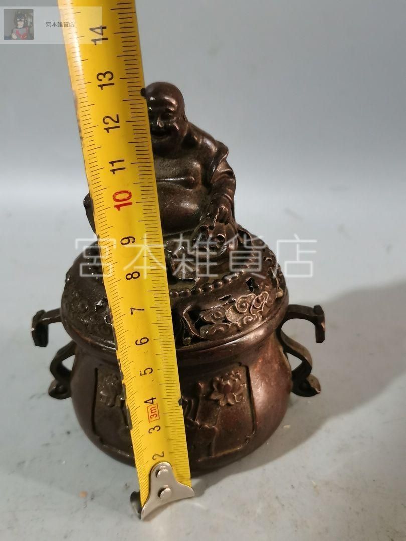 弥勒仏の両耳 香炉 装飾品 工芸品美術品 置物 銅製 如意耳炉塔 弥勒仏両耳香炉 香道具 装飾品 工芸品 美術品