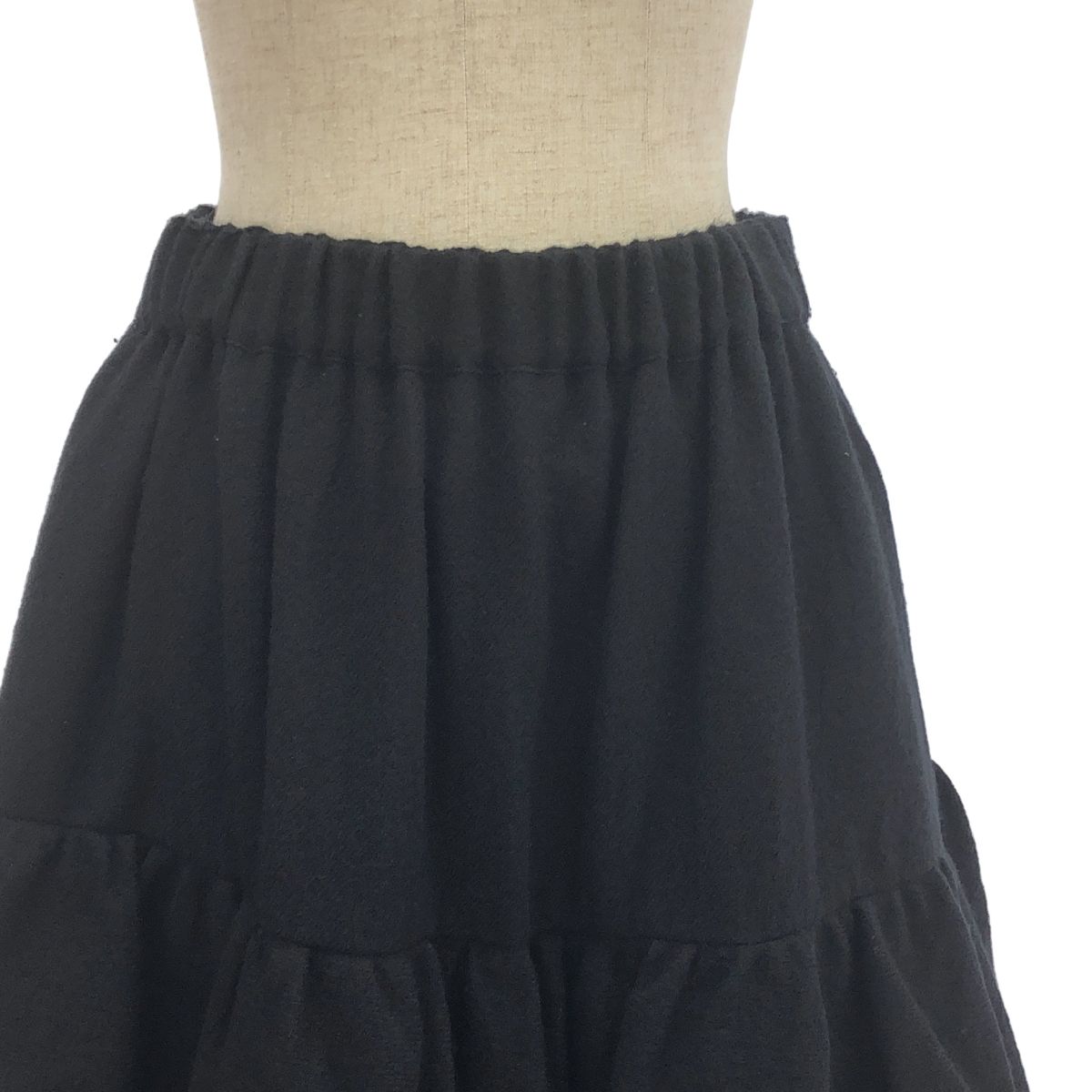 noir kei ninomiya ノワールケイニノミヤ 2025AW ウール ティアード ロング スカート S ブラック レディース