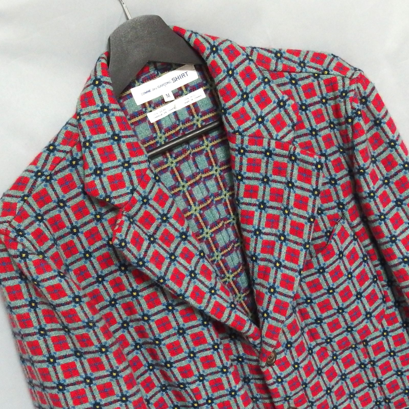 美品/comme des garcons SHIRT/テーラードジャケット COMME des GARCONS コムデギャルソン SHIRT フランス製 W22157 3B ステッチ テーラードジャケット ネイビー系  S美品中古