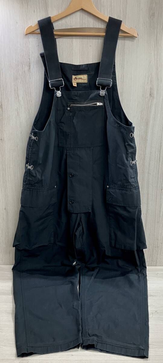 通年 Nigel Cabourn ナイジェルケーボン オーバーオール デックビブス LYBRO米海軍 牛革 8045-13-50540 コットン 44 ブラック 黒