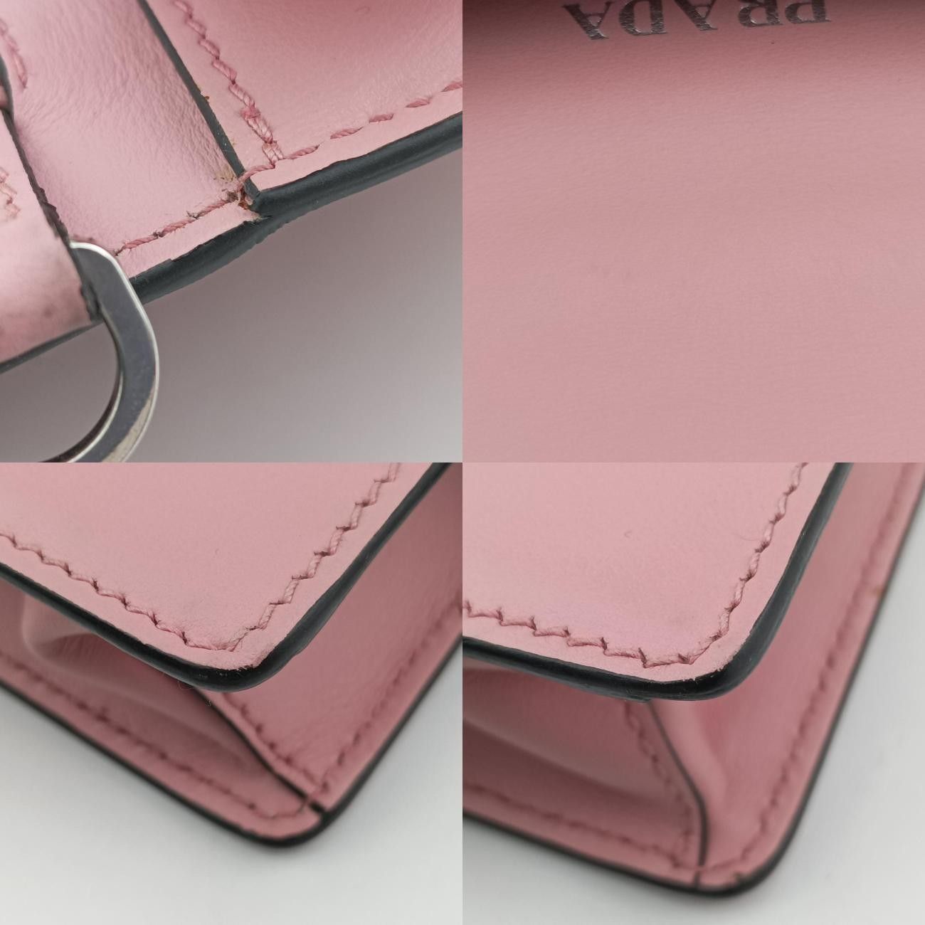 プラダPradaプレックス リボンピンク×イエローレザー1BD06725 プラダPradaプレックス リボンピンク×イエローレザー1BD06725