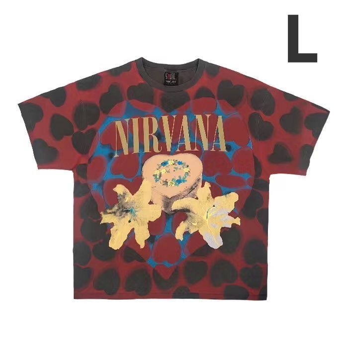 Nirvana boxs heartピーチハートvintage半袖Tシャツ L