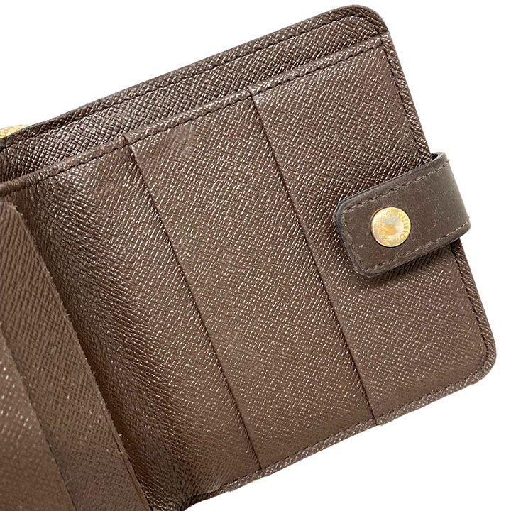 ルイヴィトン　ダミエ柄財布 【used品】 訳アリ】ルイ ヴィトン 財布 ダミエ 2つ折財布 コンパクトジップ