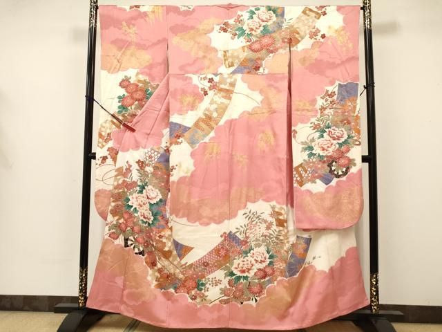 平和屋着物○豪華振袖 束ね熨斗花文 金彩 正絹 逸品 DAAS2442tw