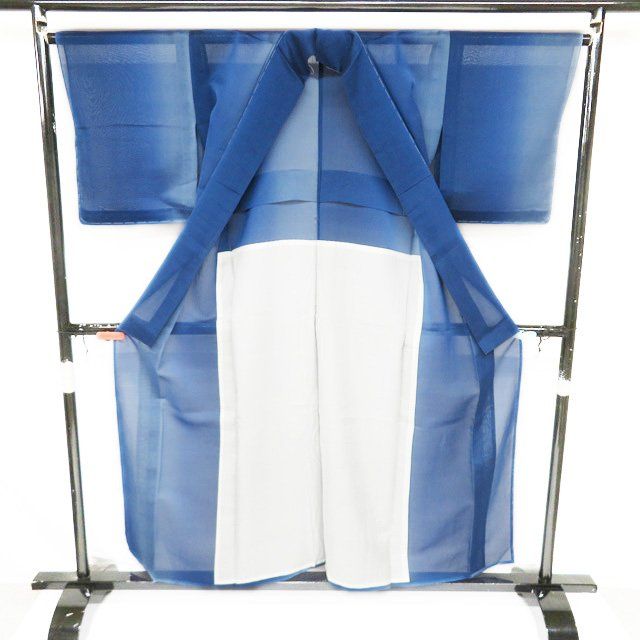 夏着物　夏物　小紋　未使用　紗紬 夏物 夏着物 小紋 着物 中古 正絹 紗紬 カジュアル 縦縞模様