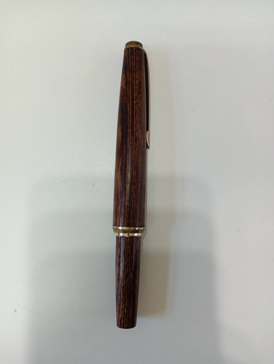 品 PLATINUM プラチナ 万年筆 ペン先14K 中字 木目調 基軸 チェリー 筆記用具 文房具 現状品