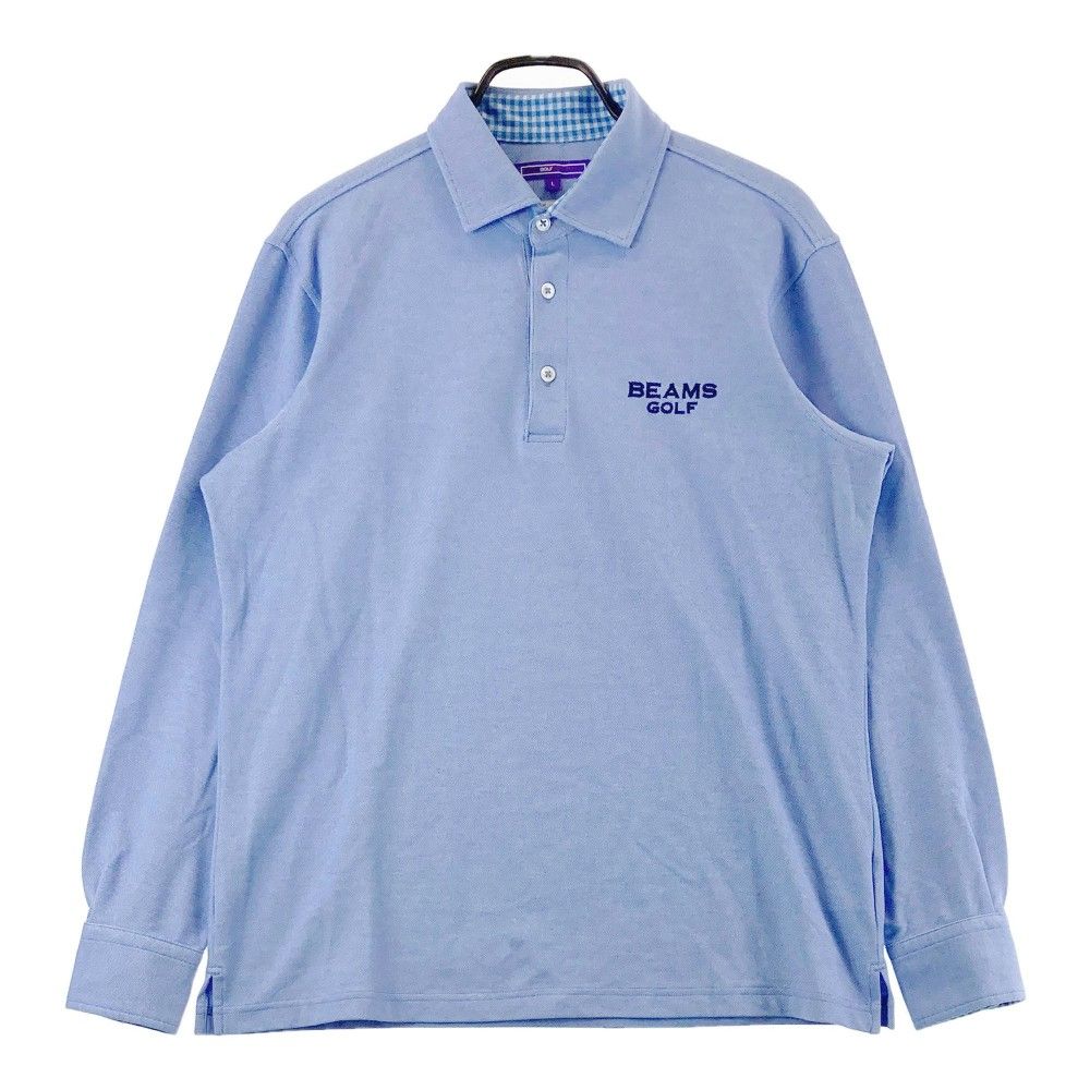 サイズ：L BEAMS GOLF ビームスゴルフ 長袖ポロシャツ ブルー系