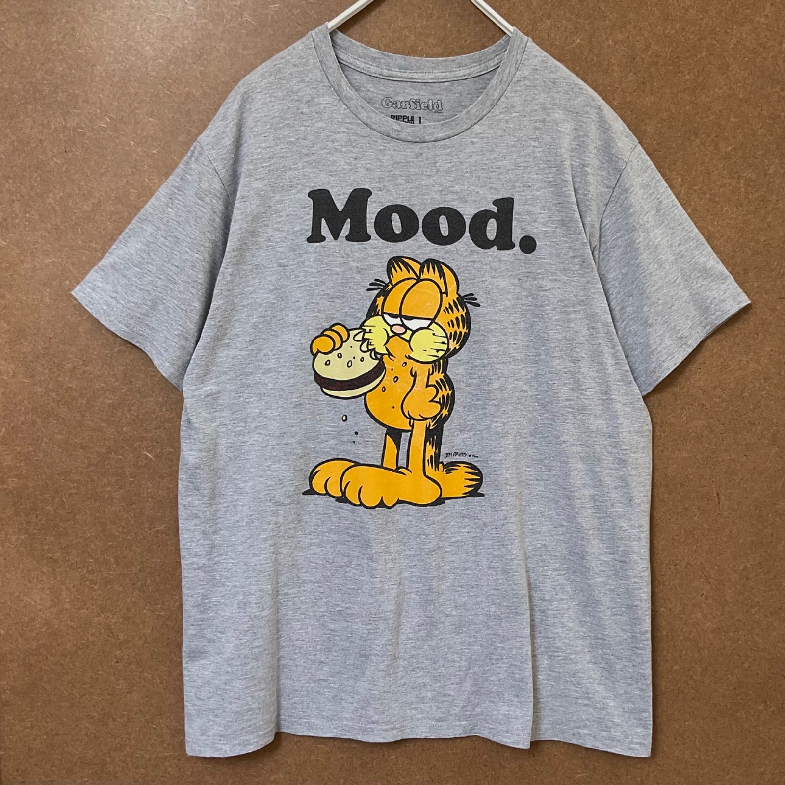 US古着 ガーフィールドGarfield コミック イラストプリント半袖tシャツ 