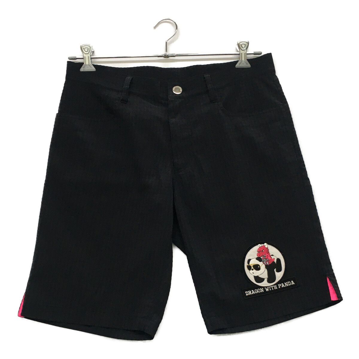 中古 メンズ ダンスウィズドラゴン DANCE WITH DRAGON ハーフパンツ 3(L) ブラック×ネイビー ちびドラワッペン