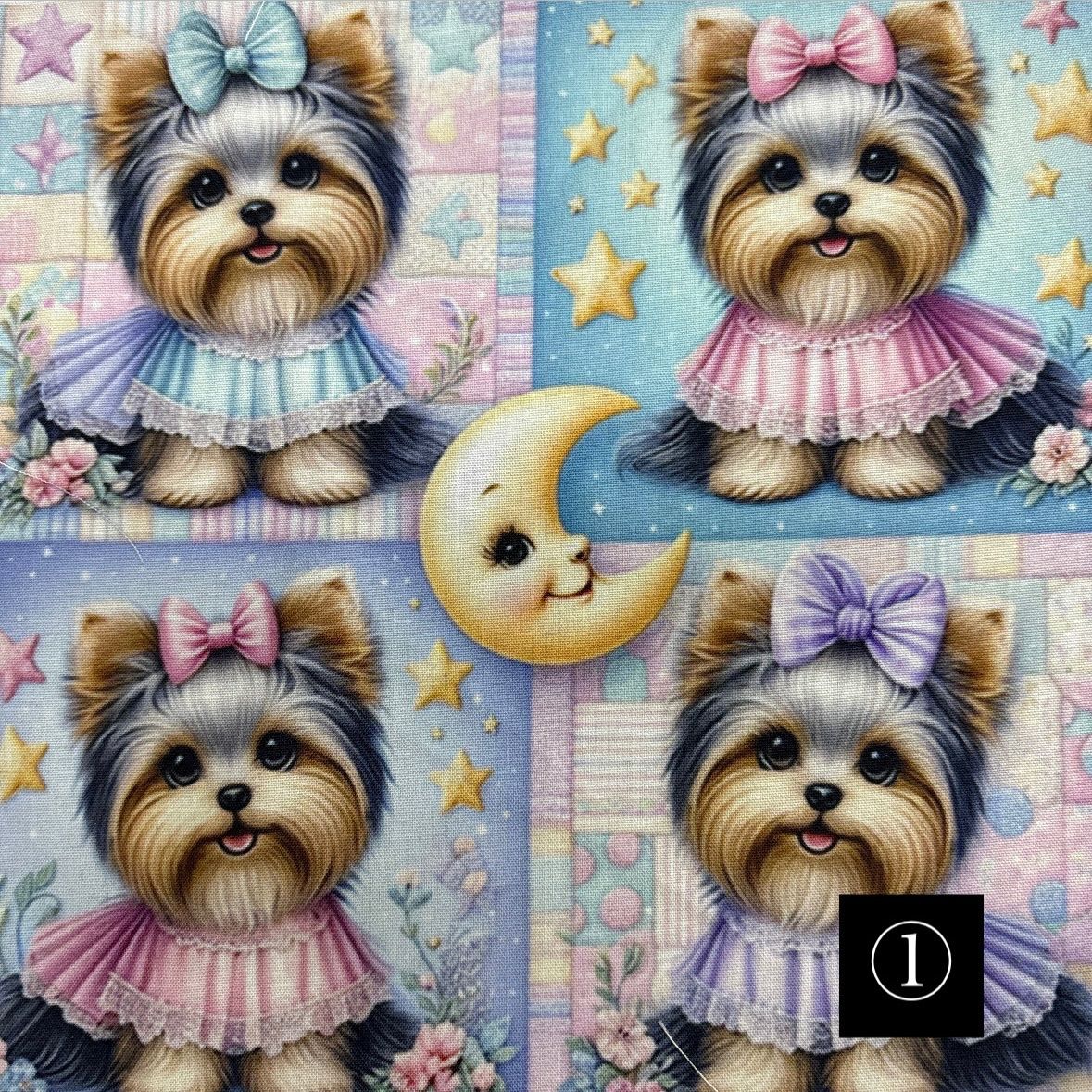 ハンドメイド パネル トートバッグ ポーチ ヨークシャテリア