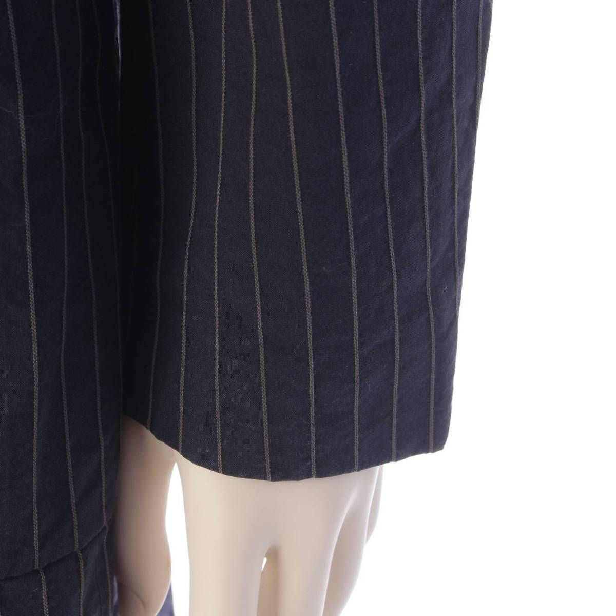 エルメス コットン セットアップ ストライプ スーツ ネイビー 52