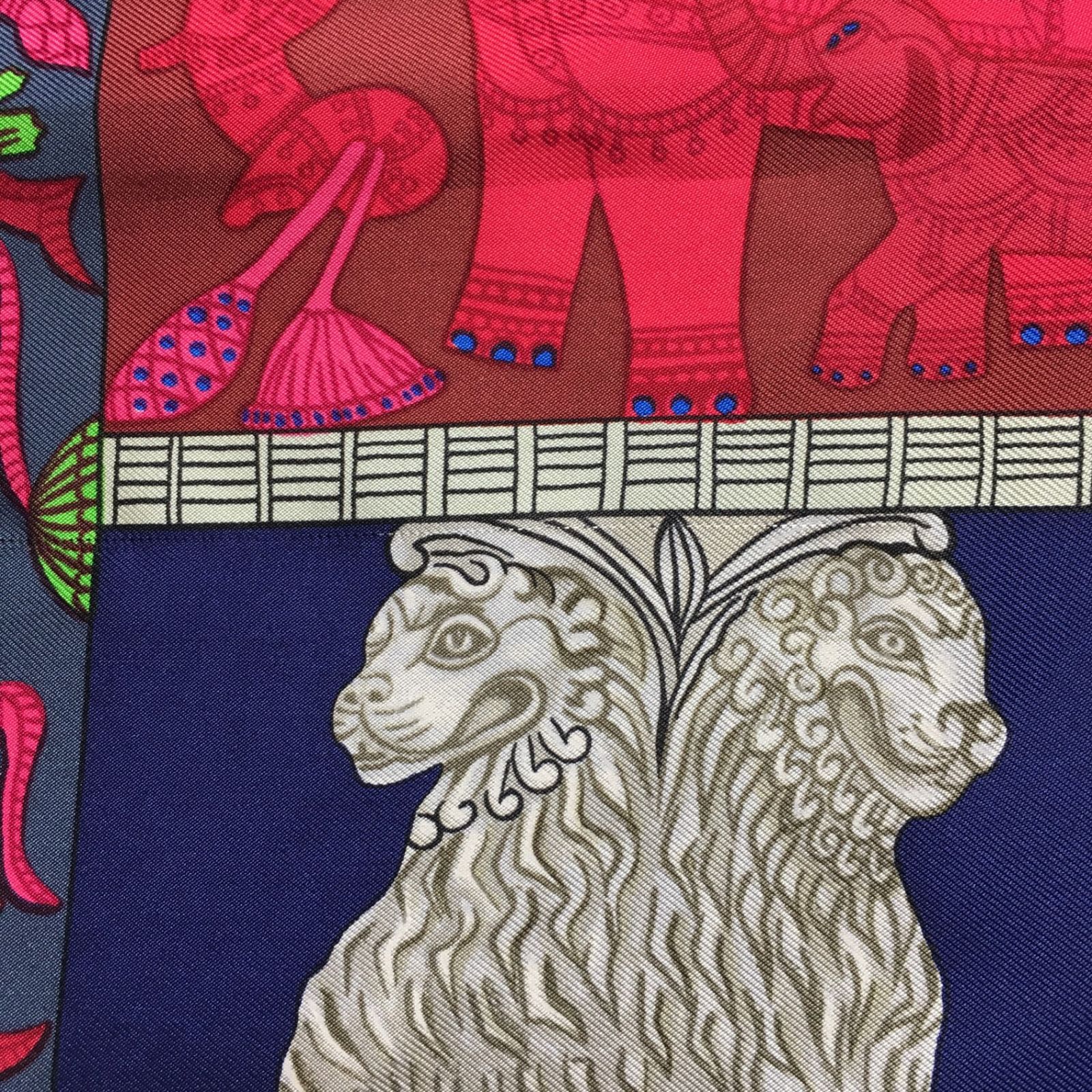 2506-81｜美品｜エルメス カレ 90 スカーフ シルク マルチカラー