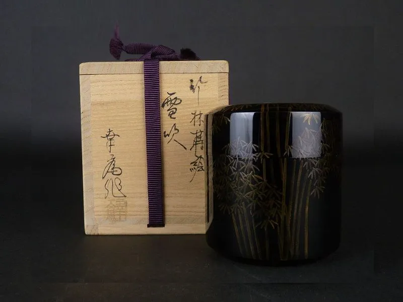 茶道具　棗　杜若　竹内幸斎　作　白棗　螺鈿細工　表千家　裏千家　【匿名配送】 茶道具 棗 杜若 竹内幸斎 作 白棗 螺鈿細工 表千家 裏千家 【匿名配送