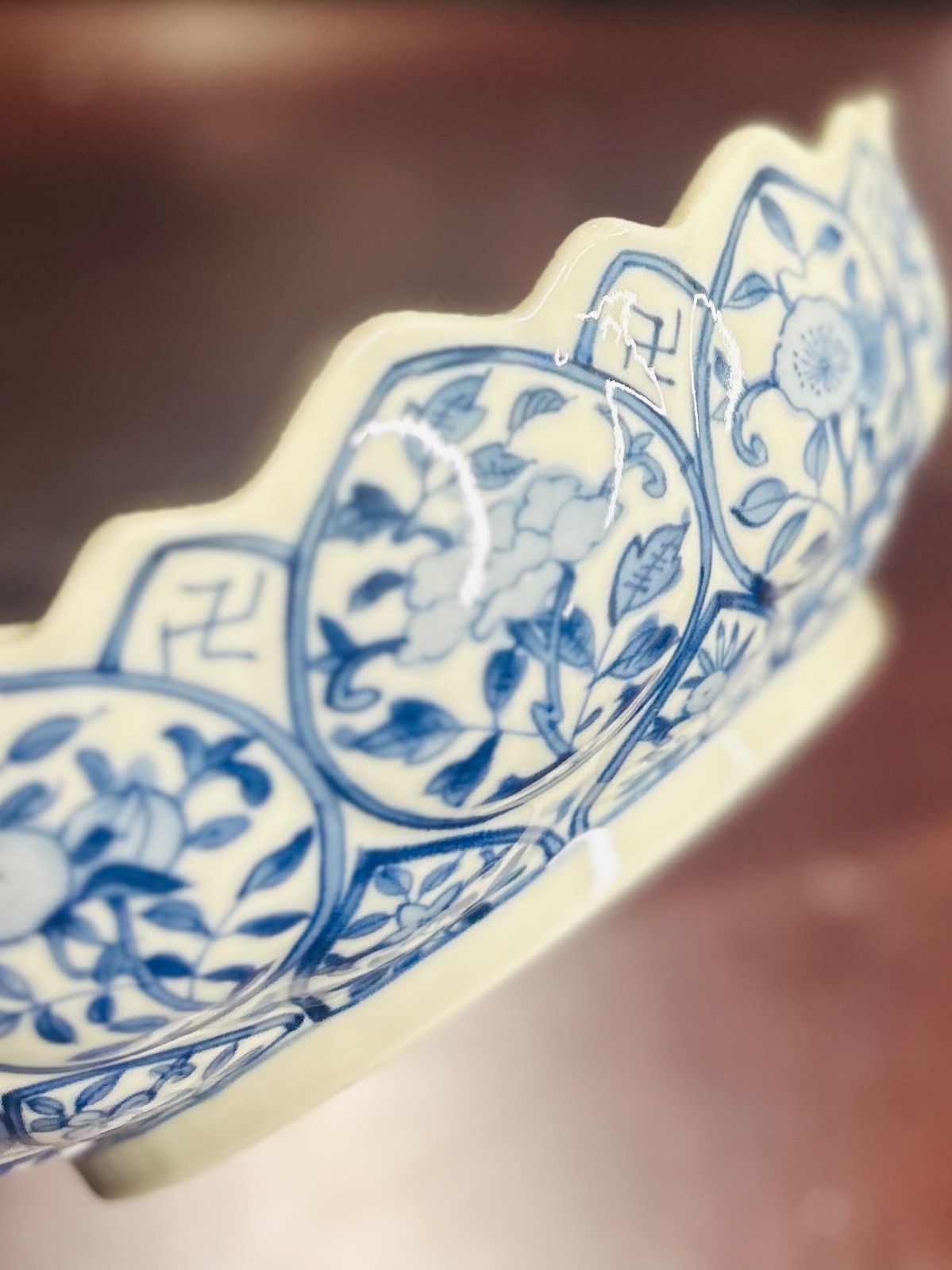 三洋陶器 龍峰窯 花鳥図 染付 小鉢揃 5枚セット 間取