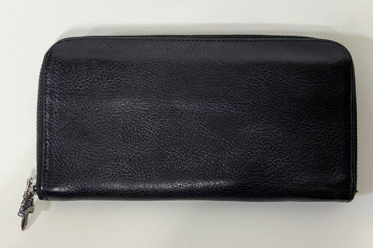 (極美品)大人気、クロムハーツ、長財布、ラウンドジップ、クロスパッチ、人気色、黒 極美品)大人気、クロムハーツ、長財布、ラウンドジップ、クロスパッチ