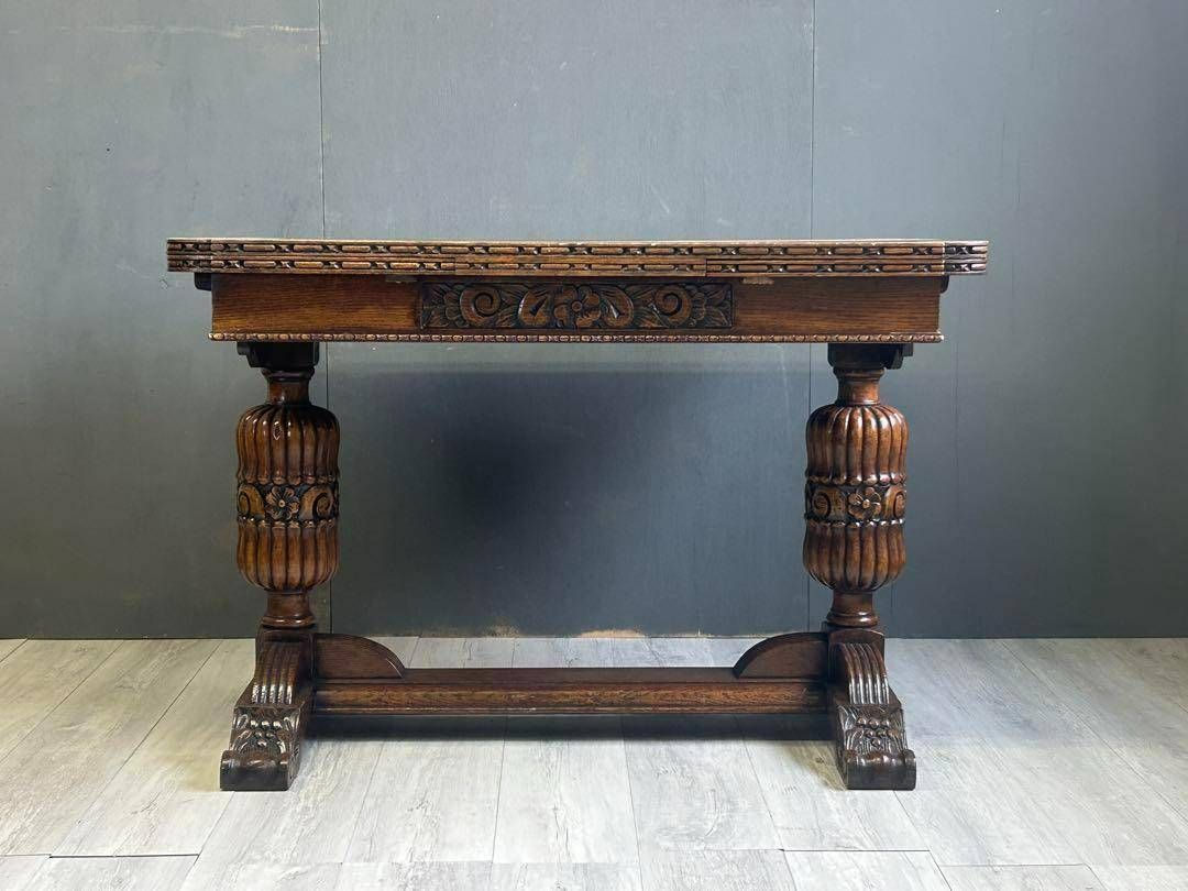 イギリス　アンティーク　ロイズアンティークス　ドローリーフテーブル　IRK Lloyd's Antiques Real Antique Draw Leaf Table / ロイズ