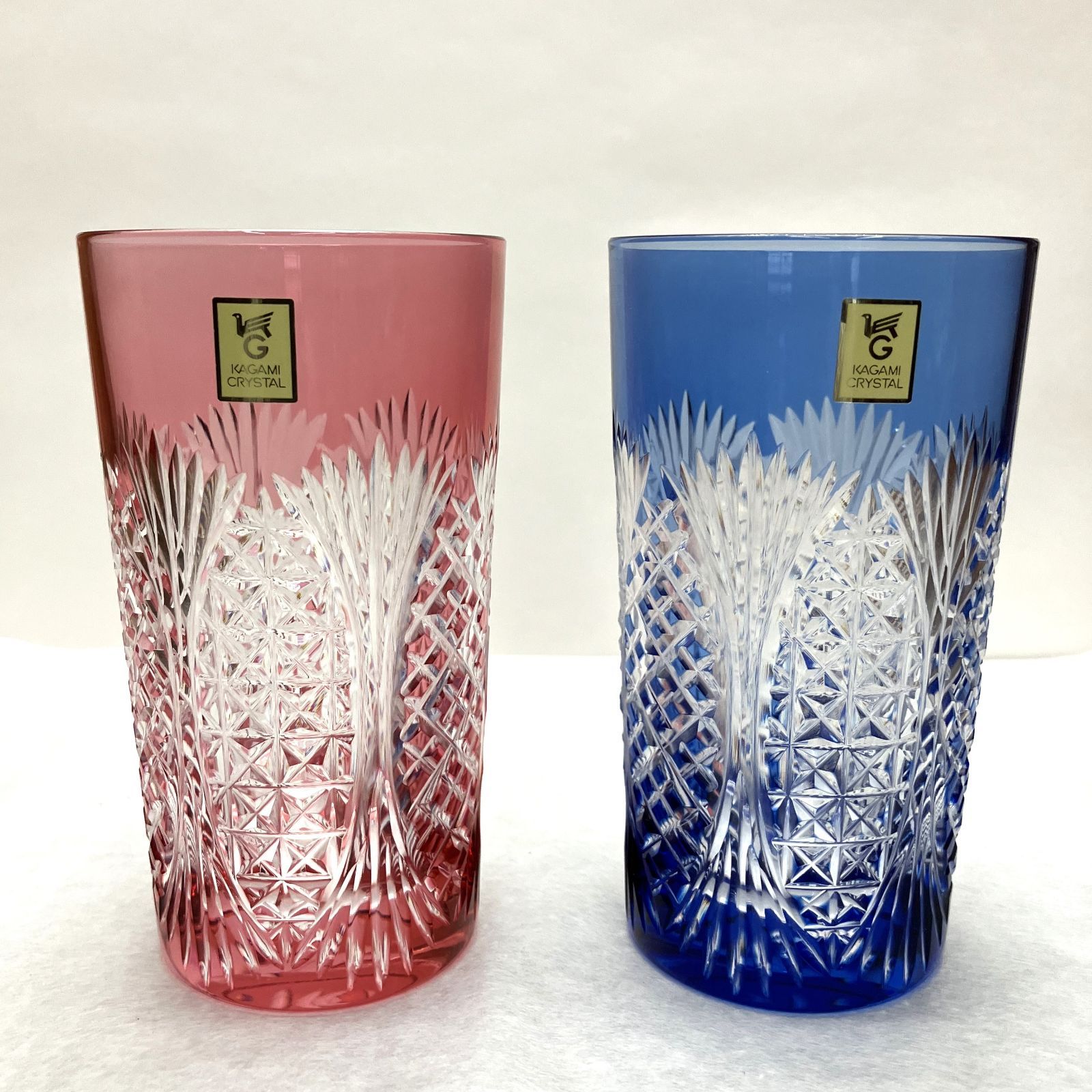 カガミクリスタル【江戸切子　麻の葉に矢来重タンブラー・ペア】 カガミクリスタル カガミクリスタル 江戸切子 ペア