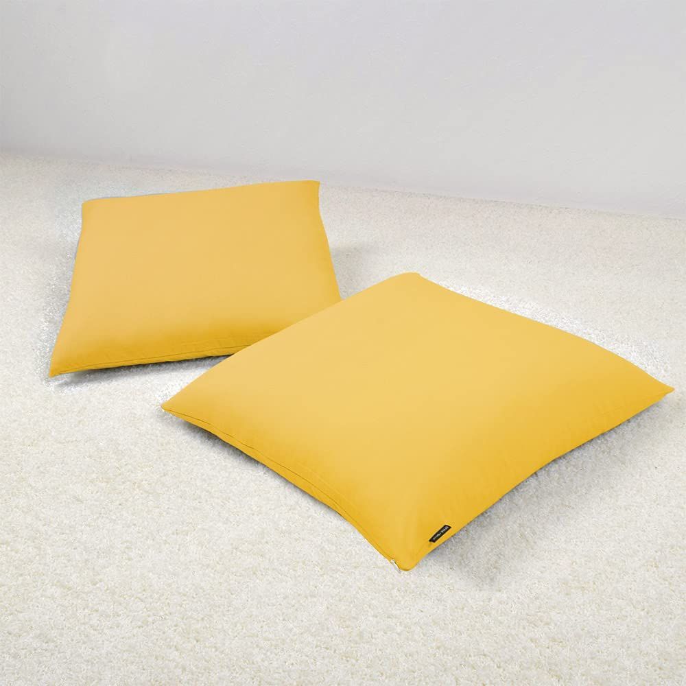 イエロー 無地 北欧 綿 おしゃれ 銘仙判 セット 座布団カバー Decor スタイルデコール STYLE