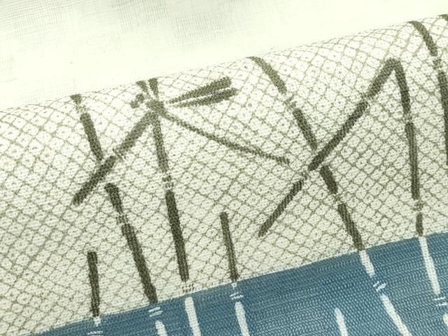 平和屋着物■極上　夏物　染色作家　桐山紫香　手描き　九寸名古屋帯　杜若　麻　金彩　逸品　DZAB0497kh5 平和屋着物□極上 夏物 染色作家 桐山紫香 手描き 九寸名古屋帯