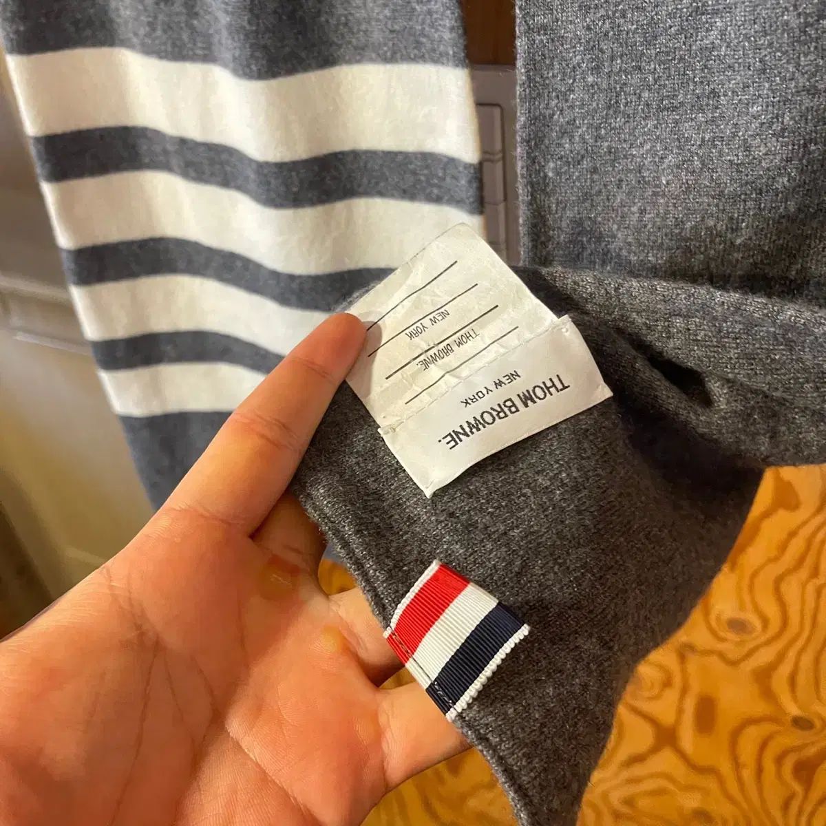 THOM BROWNE トムブラウン マフラー カシミヤ100% 初期 ネイビー THOM