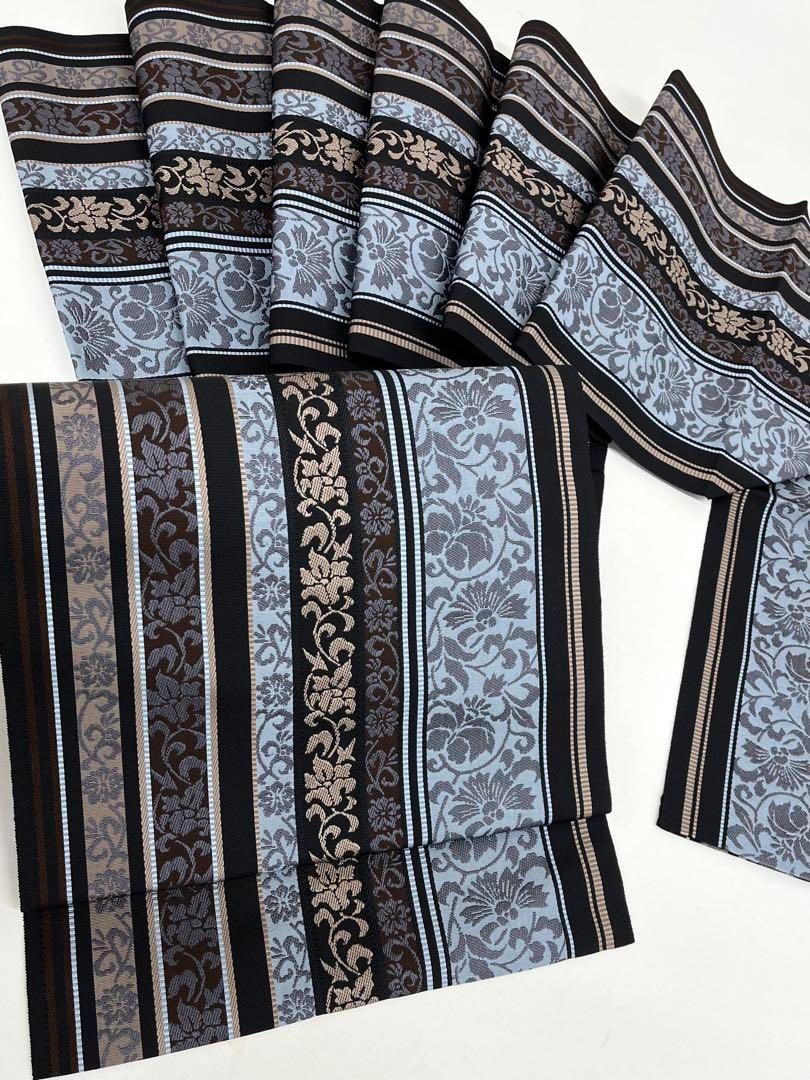 本場筑前博多織 井上絹織 全通 八寸名古屋帯 松葉仕立て 唐花 正絹