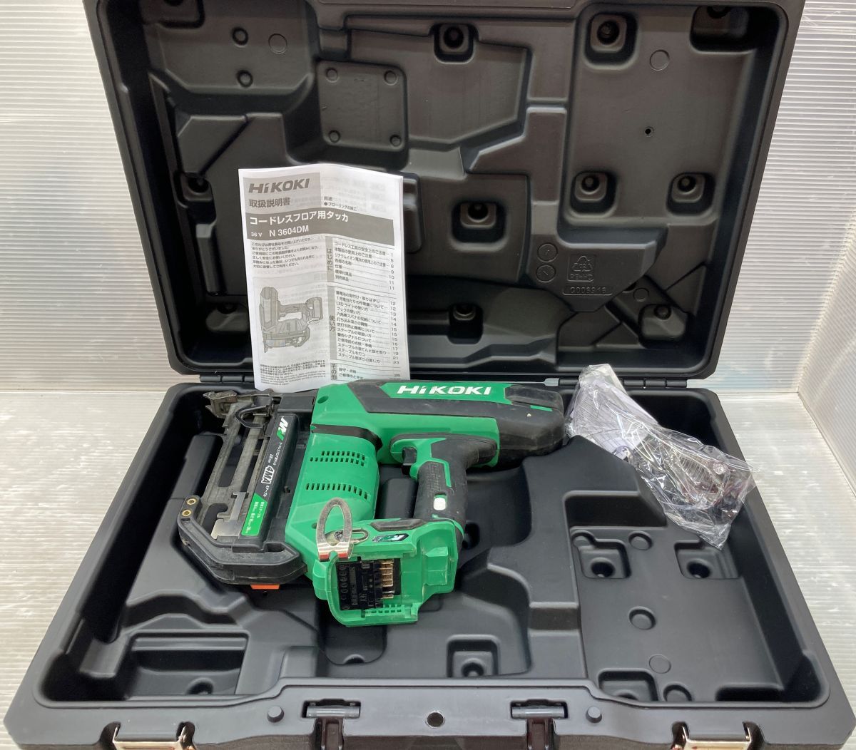 ハイコーキ N3604DM 38ｍｍコードレスフロア用タッカ ケース付き 36V対応 充電器 バッテリーなし