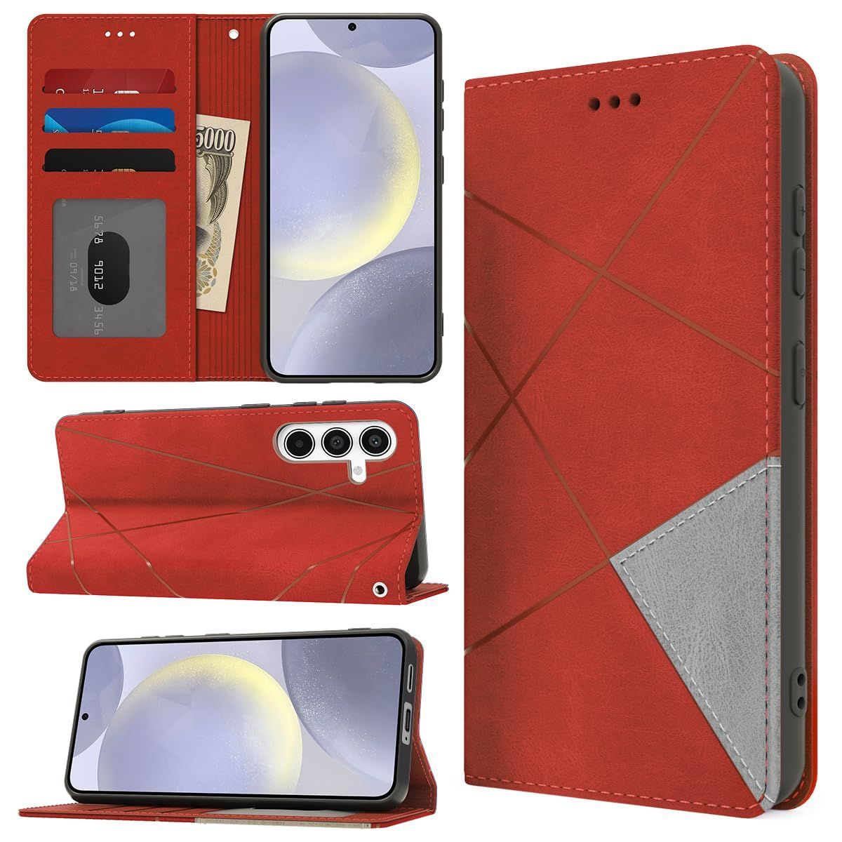 【数量限定】S24 スマホケース カード収納 S24 横置き機能 SM-S921U ギャラクシー SC-51E SCG25 耐衝撃 携帯カバー 横置きスタンド機能付 財布型 ラップホール付き マグネット内蔵 手帳型 擦り傷防