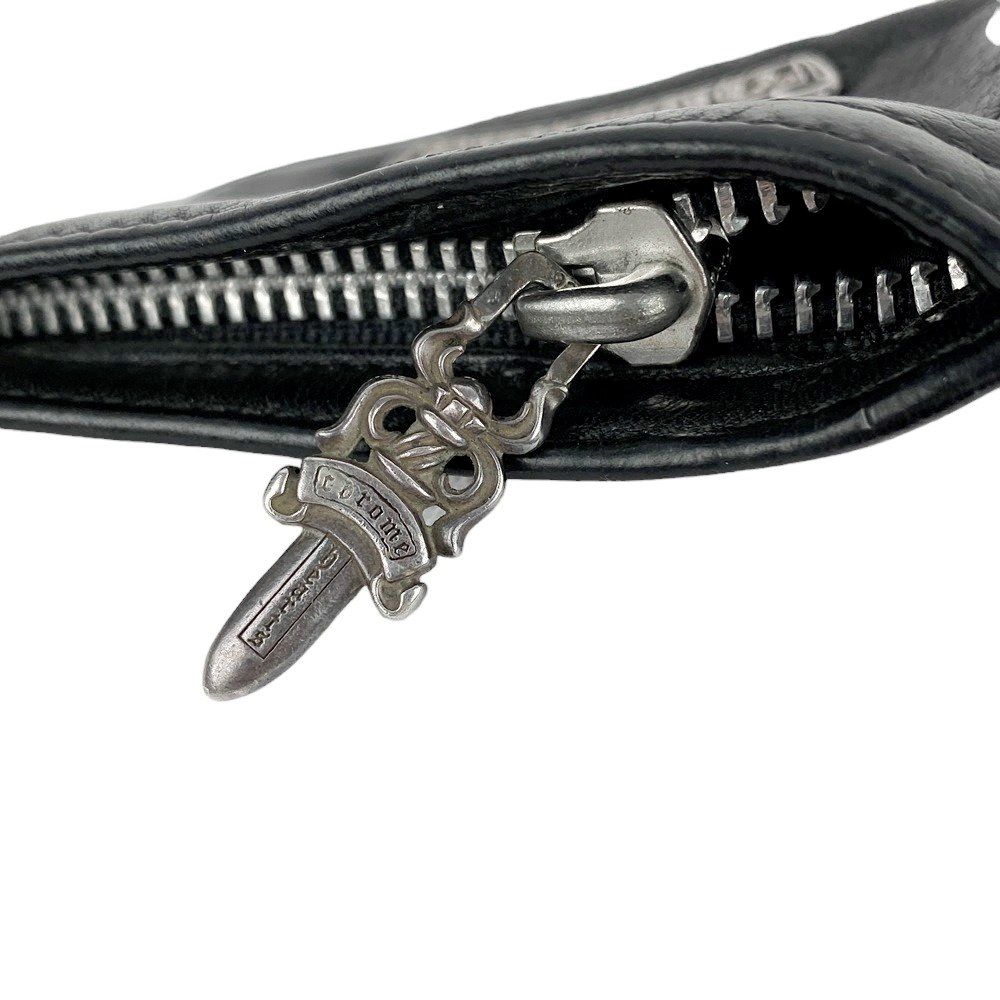 □中古□ クロムハーツ コイン ケース レザー ブラック シルバー SV  