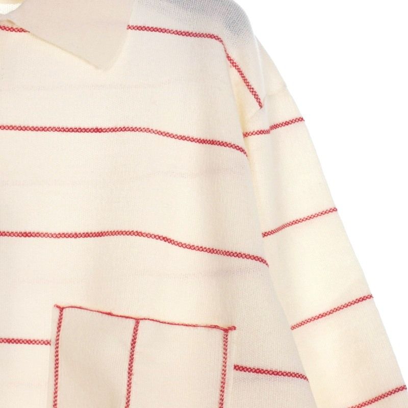 Maison Margieka アイボリー ストライプ ポロシャツ サイズ10 Maison Margieka アイボリー ストライプ ポロシャツ サイズ10