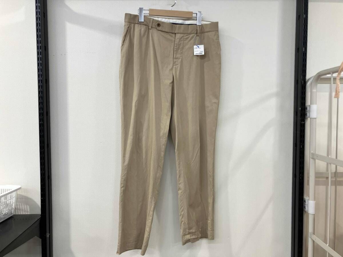 POLO RALPH LAUREN 綿パン ポロラルフローレン ベージュ メンズ シルク コットン シミ汚れ有り 裾ほつれ有り