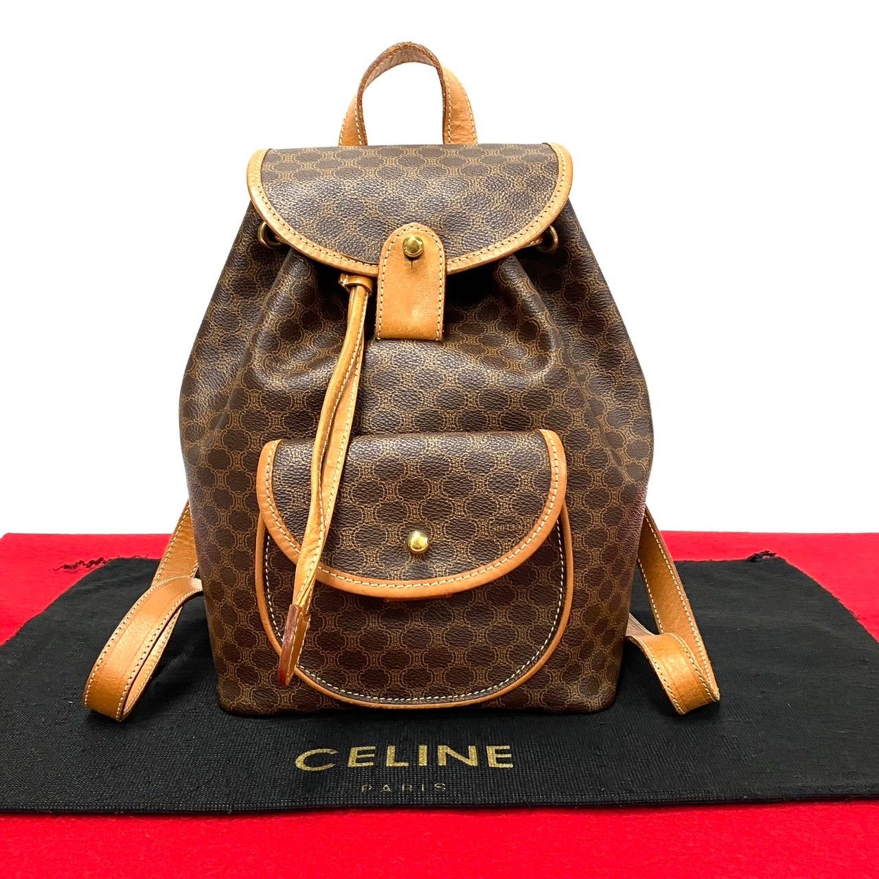 極美品 CELINE マカダム柄 希少カラー バックパック リュックサック 極美品 CELINE マカダム柄 希少カラー バックパック リュックサック