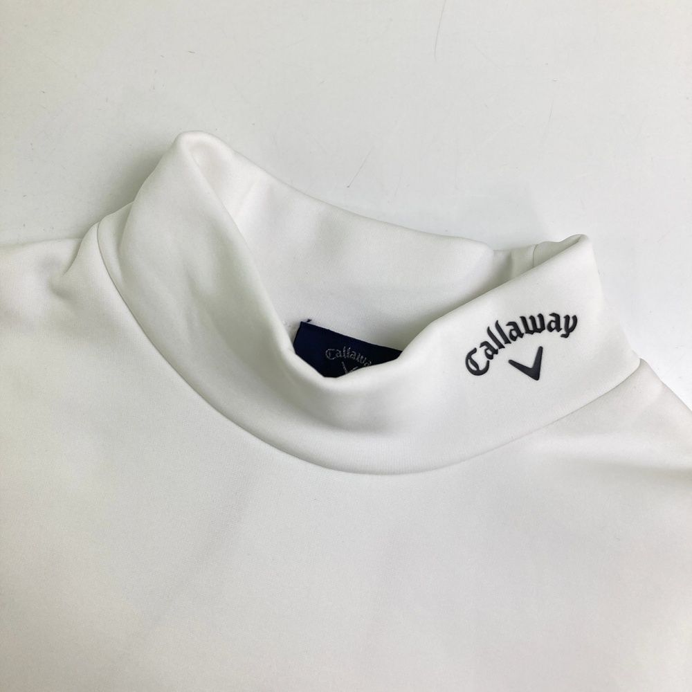 サイズ：M CALLAWAY キャロウェイ 2023年 裏起毛 ハイネック 長袖Tシャツ  ホワイト系 [240101480469] ゴルフウェア レディース ストスト サイズ：M CALLAWAY キャロウェイ 2023年 裏起毛 ハイネック