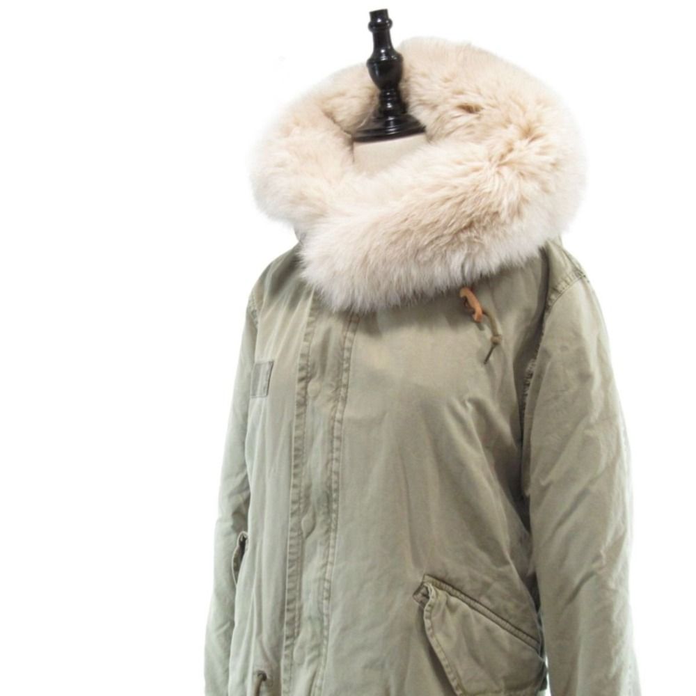 美品 Mr&Mrs Italy ミスターアンドミセス ARMY PARKA PATCH MINK FOX