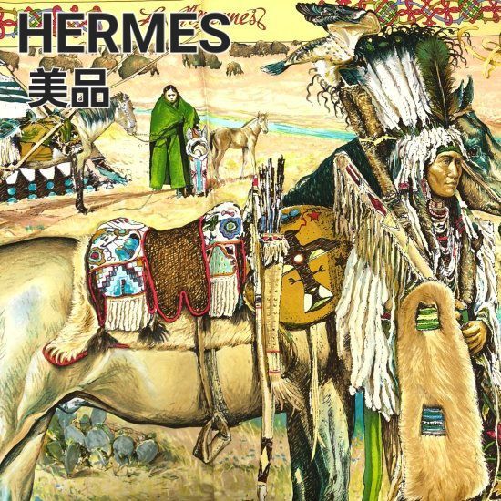 HERMES エルメス カレ90 Les Cheyennes シャイアン族 スカーフ