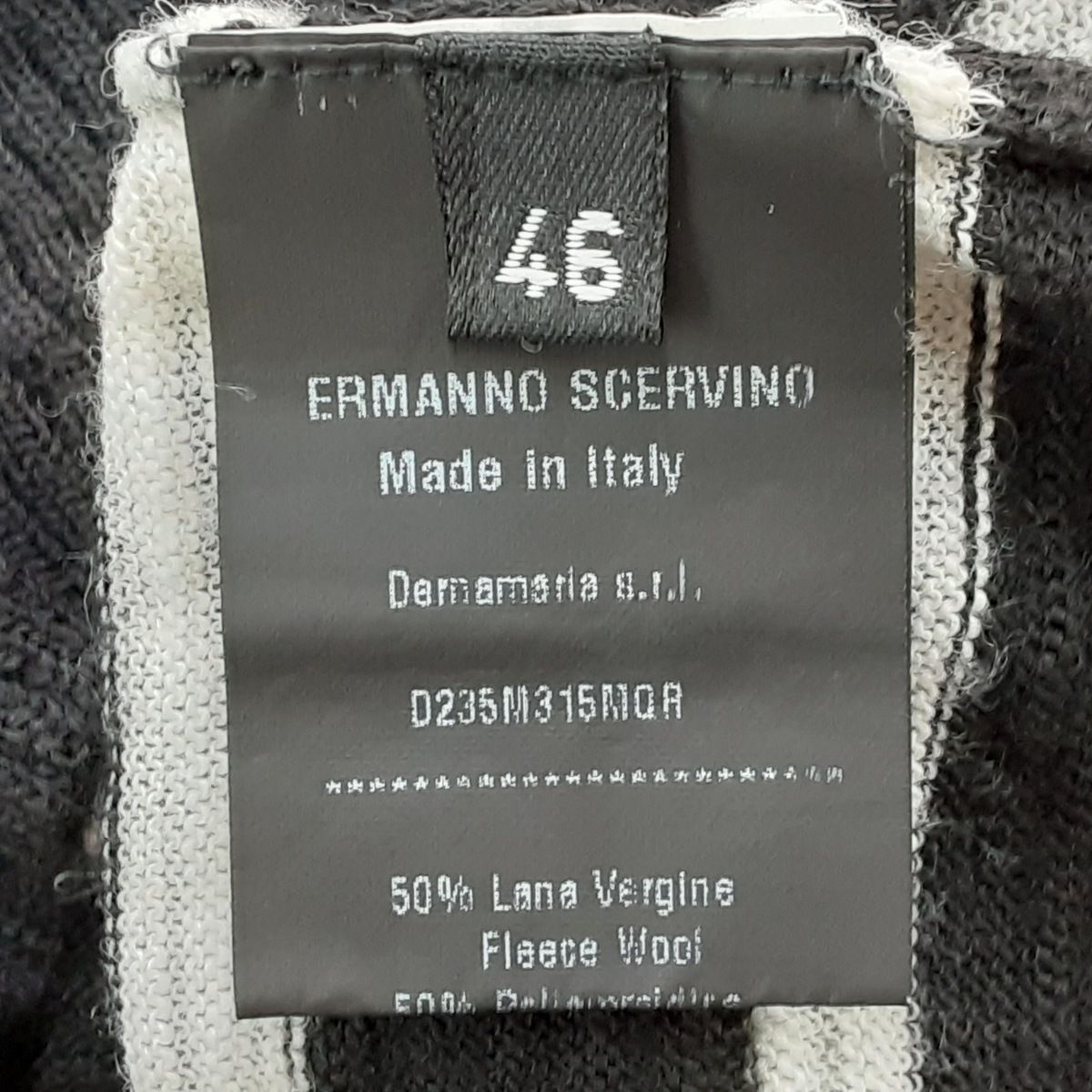 ERMANNO SCERVINO(エルマノシェルビーノ) チュニック サイズ46 XL レディース美品 - 黒×アイボリー クルーネック/長袖/ニット/ボーダー  - メルカリ