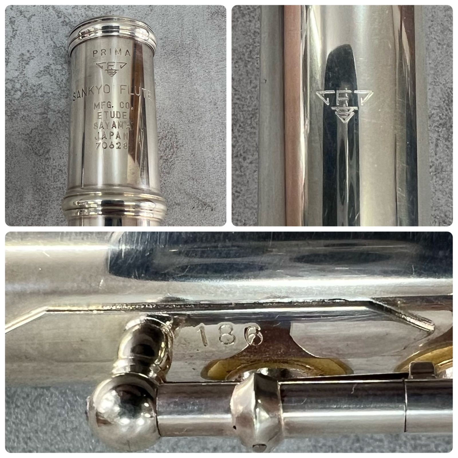 SANKYO　ETUDE　フルート　リングキィ インライン　頭部管銀製 SANKYO ETUDE フルート リングキィ インライン 頭部管銀製