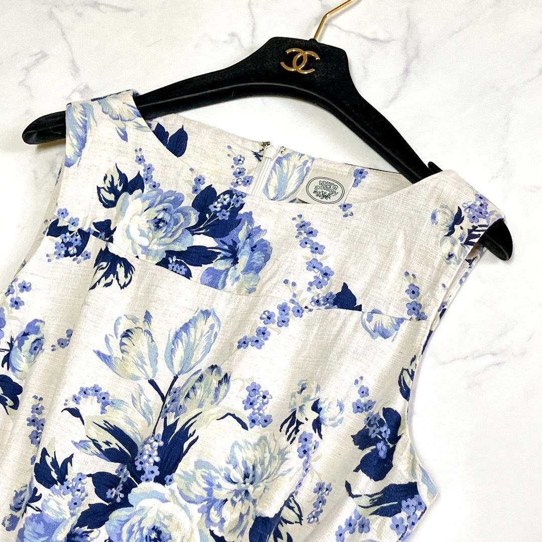 美品 LAURA ASHLEY ローラアシュレイ ロングワンピース リネン