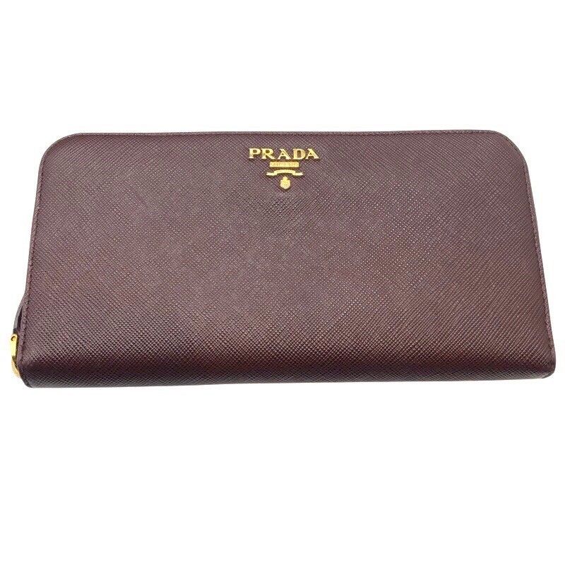 プラダ PRADA ロングジップウォレット ボルドー サフィアーノレザー ユニセックス 長財布