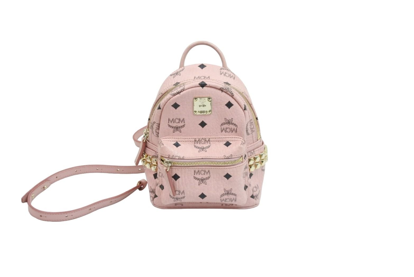 MCM ロゴリュック スタッズ ピンク 正規品 MCM ロゴリュック スタッズ ピンク 正規品