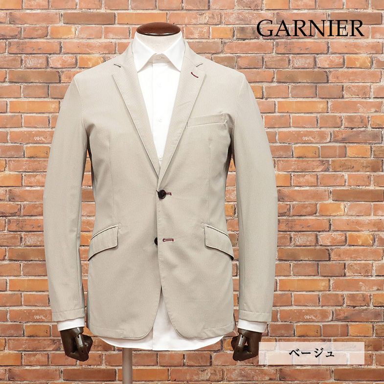 23SS/GARNIER/Lサイズ/楽ちん ジャケット グーンと伸縮 無地 着心地 万能 ビジカジ ゴルフ きれいめ 新品/ベージュ/ig108/