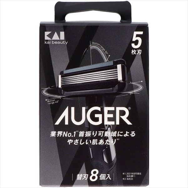 まとめ買い-6点セット ＡＵＧＥＲ替刃８個入 貝印 男性用カミソリ