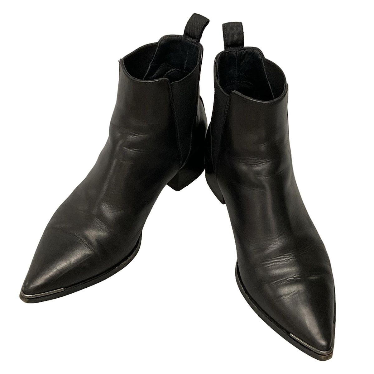 ACNE STUDIOS アクネ ストゥディオズ ショートブーツ 37 レディース - 黒 サイドゴア レザー