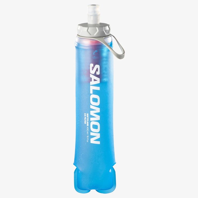 SALOMON サロモン 25春夏 SOFT FLASK XA FILTER 490ML|16OZ 42 ソフトフラスク CLEAR BLUE 0.49L