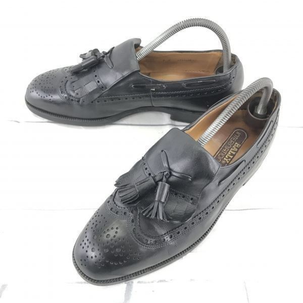 90s?Vintage★バリー/BALLY international★本革キルトタッセルローファー【7/25.0/黒】◆E-174<sale>